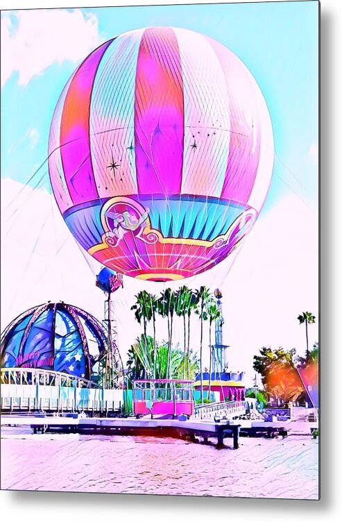 Carnival Metal Print featuring the digital art Hot Air Balloon by Ken Krolikowski