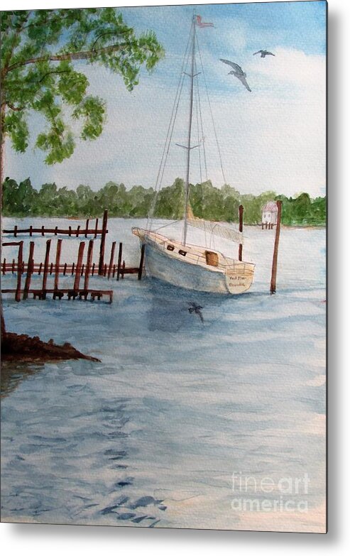 Seascape Metal Print featuring the painting Inlet by Hal Newhouser