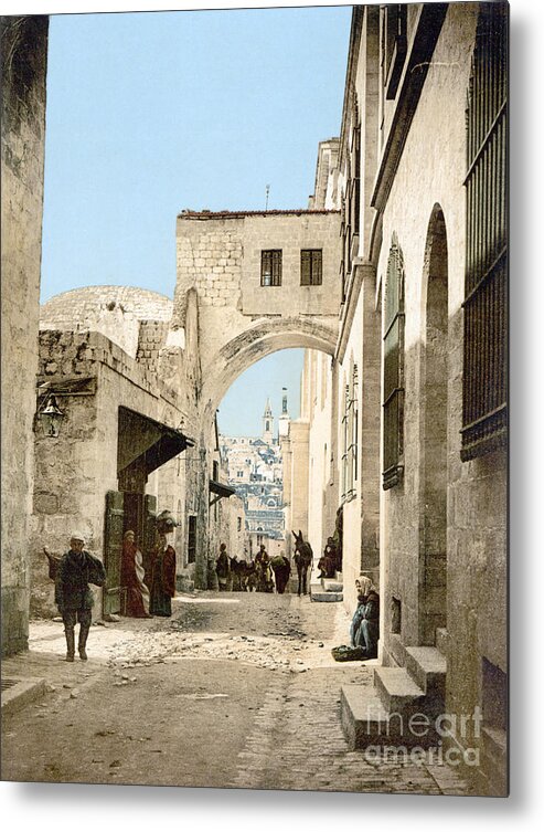 1900 Metal Print featuring the photograph Jerusalem: Via Dolorosa by Granger
