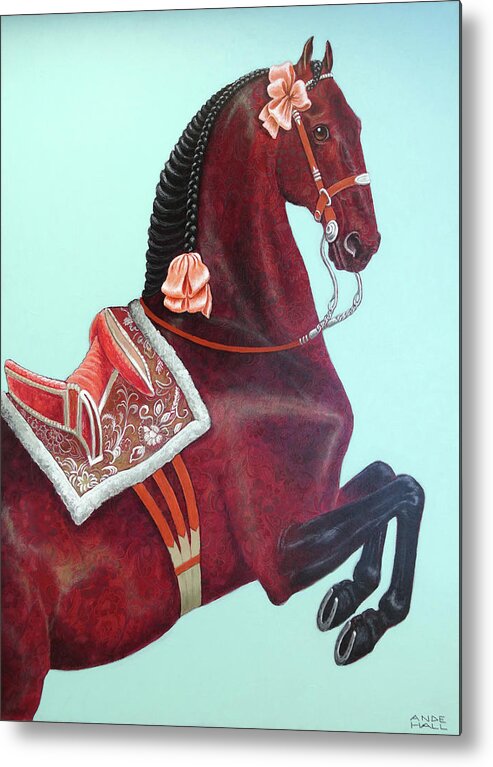 Baroque Horse Metal Print featuring the painting Johann by Ande Hall