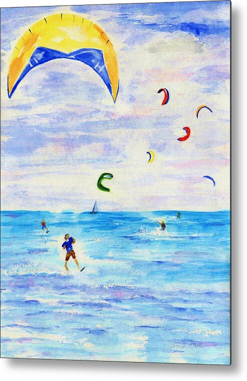 Kite Metal Print featuring the painting Kite Surfer by Jamie Frier