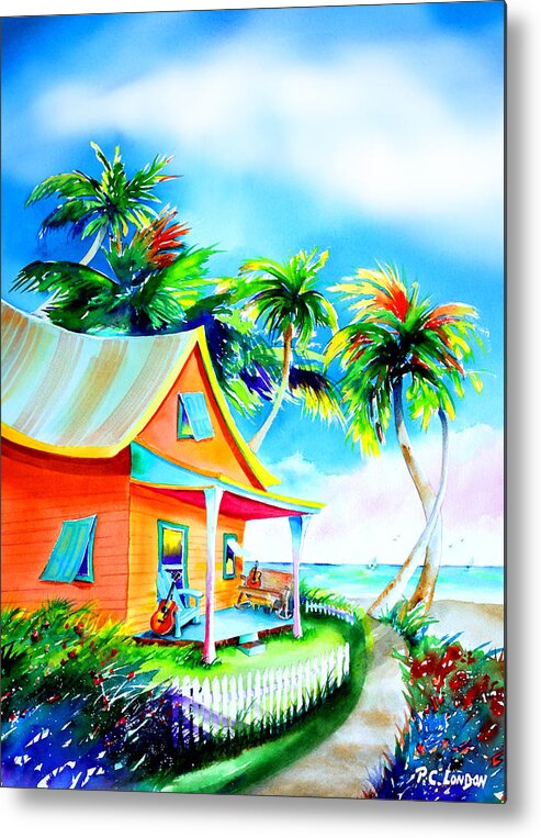 Key West To Cayo Hueso Metal Print featuring the painting La Casa Cayo Hueso by Phyllis London