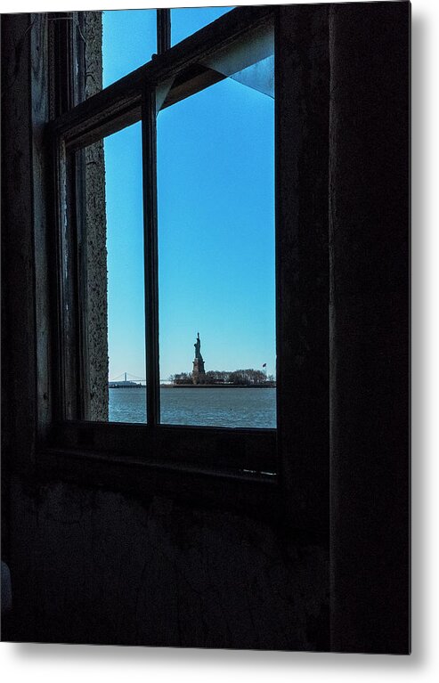 Jersey City New Jersey Metal Print featuring the photograph Lady Liberty by Tom Singleton