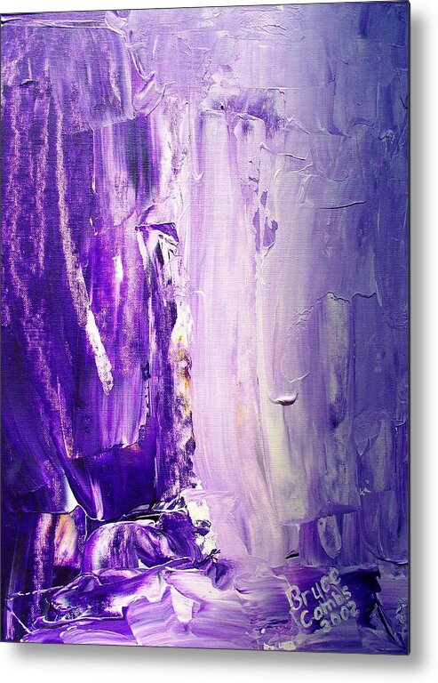 Lavender Metal Print featuring the painting Lavender Cascades In The Purple Mountains by Bruce Combs - REACH BEYOND