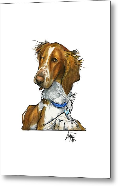 Pet Portrait Metal Print featuring the drawing Leger 3018 by Canine Caricatures By John LaFree