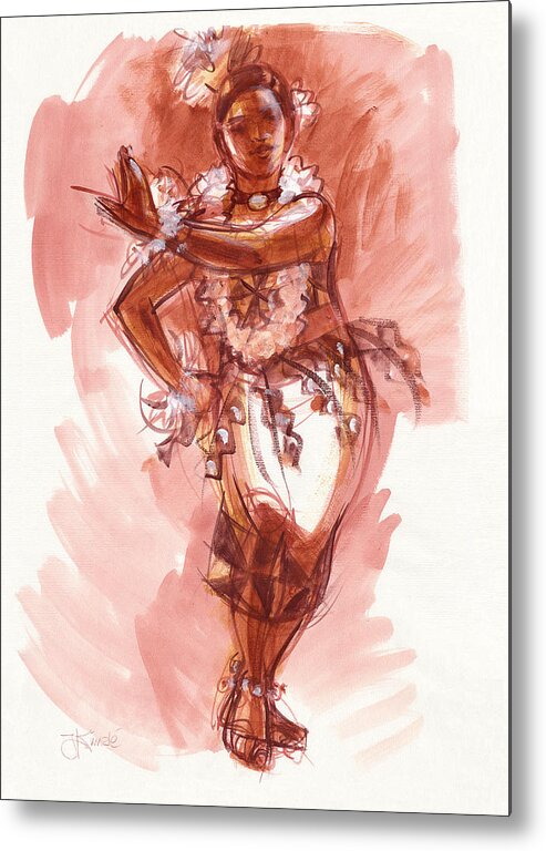 Dancer Metal Print featuring the painting Lelei, Dancer of Tonga by Judith Kunzle