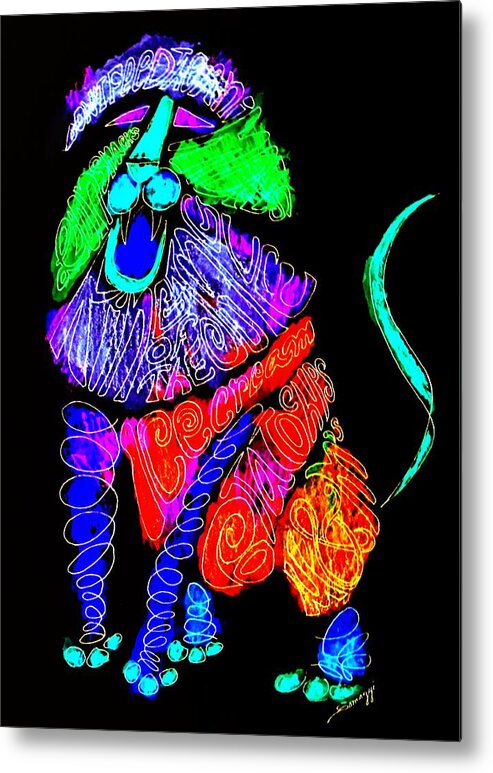 Lion Metal Print featuring the painting Leo, Rampant -- Negative Version by Jayne Somogy