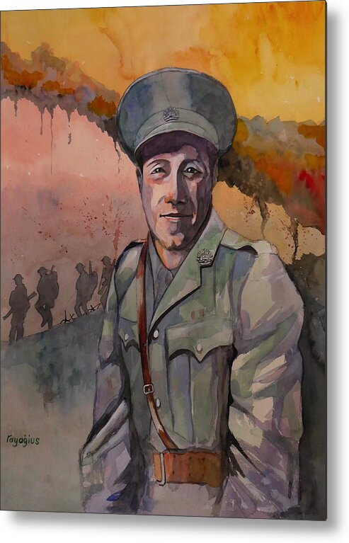 Military Metal Print featuring the painting Leonard Keysor VC by Ray Agius