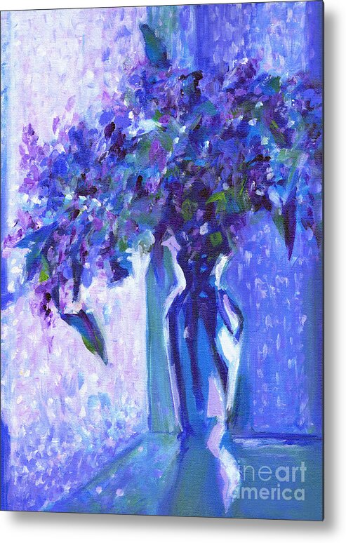 Acrylic Painting Metal Print featuring the painting Lilac Rain by Tanya Filichkin