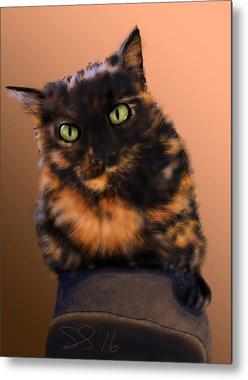Cats Metal Print featuring the painting Lillie by Susan Sarabasha