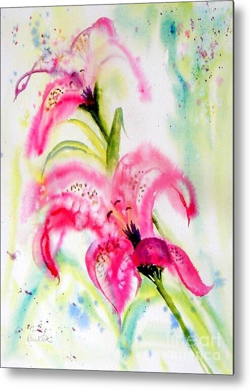 Flowers Metal Print featuring the painting Lily Folly by Diane Kirk