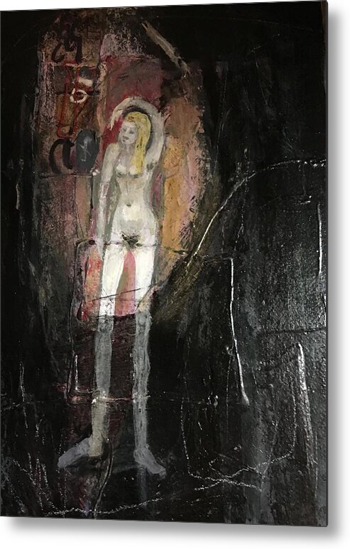 Acrylic Metal Print featuring the painting Long Legged Blonde by Carole Johnson