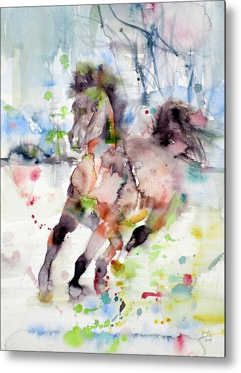 Horse Metal Print featuring the painting Long Way To Go by Fabrizio Cassetta