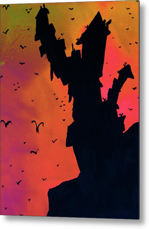 Mad Metal Print featuring the mixed media Mad Castle on a Hill 3 by Jera Sky