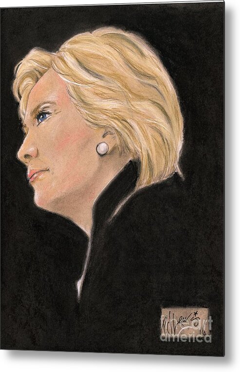 Hillary Clinton Metal Print featuring the painting Madame President by PJ Lewis