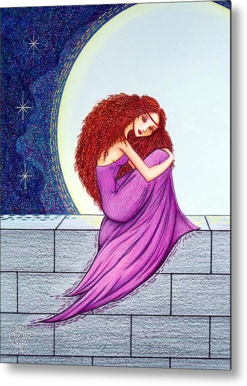Drawing Metal Print featuring the drawing Maggie's Lullaby by Danielle R T Haney