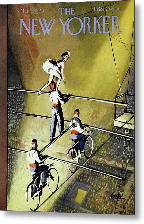 Trapeze Metal Print featuring the painting New Yorker March 27 1954 by Arthur Getz