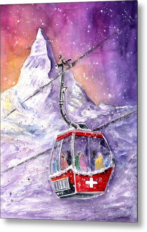 Travel Metal Print featuring the painting Matterhorn Authentic by Miki De Goodaboom