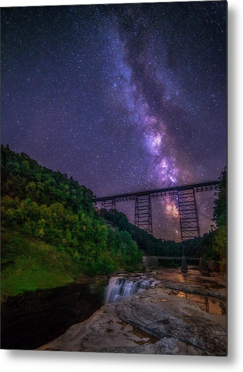 Letchworth State Park Metal Print featuring the photograph Milky Way At Letchworth by Mark Papke