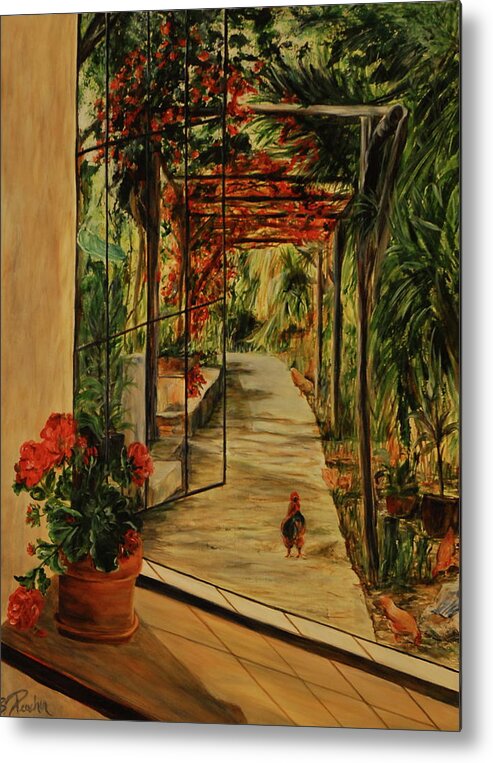 Italy Metal Print featuring the painting Morning at Villa Capri by Bonnie Peacher