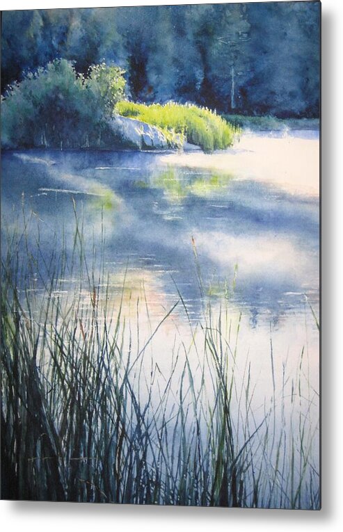Landscape Metal Print featuring the painting Morning by Barbara Pease