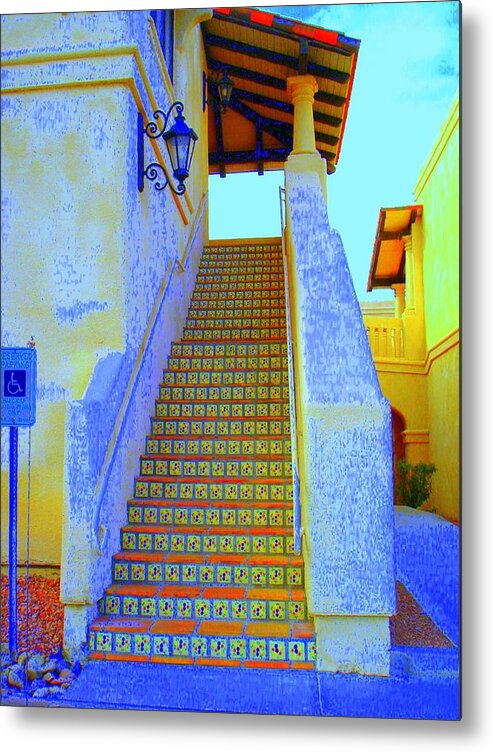 Stairway Metal Print featuring the photograph Moroccan Staircase by Lessandra Grimley