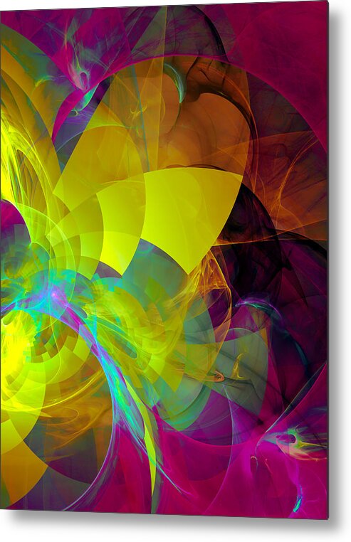 Abstract Metal Print featuring the digital art Mountain flower by Modern Abstract