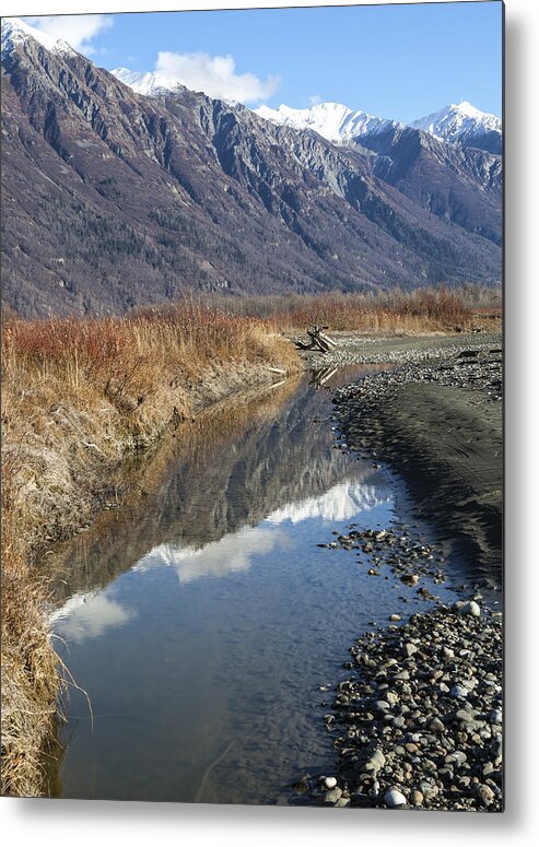 Alaska Metal Print featuring the photograph Mountain Reflections in Fall by Michele Cornelius