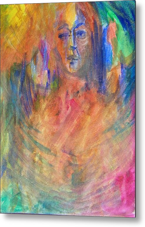Abstract Metal Print featuring the painting My Meditation by Judith Redman