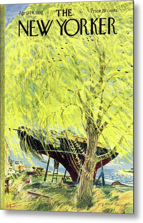 Sailboat Metal Print featuring the painting New Yorker April 26 1952 by Garrett Price