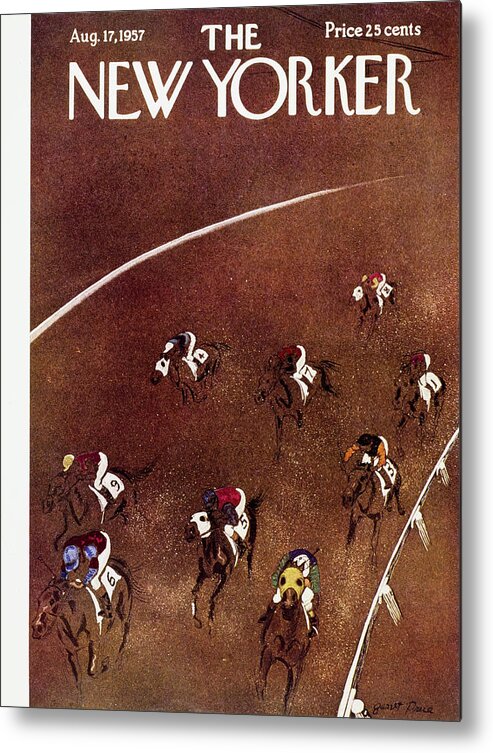Steeplechase Metal Print featuring the painting New Yorker August 17 1957 by Garrett Price