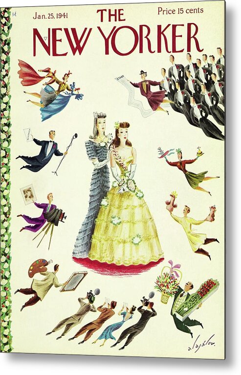 Debutante Metal Print featuring the painting New Yorker January 25 1941 by Constantin Alajalov