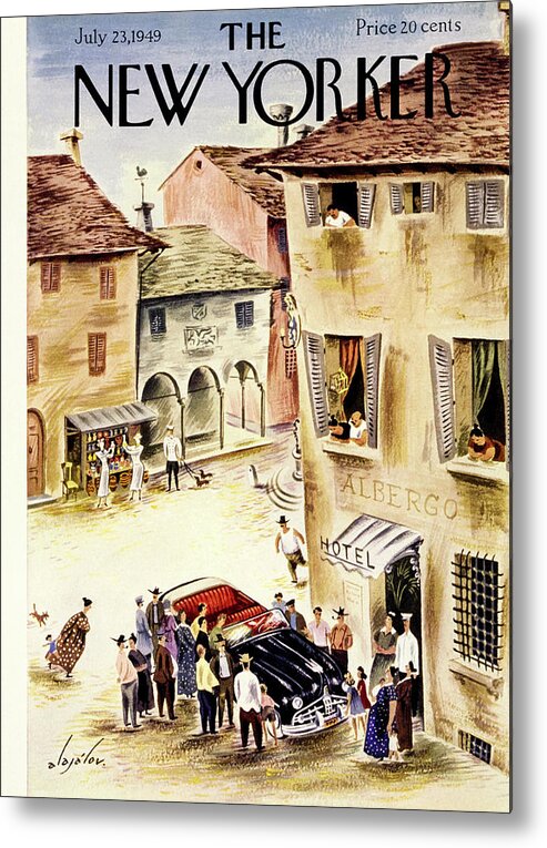 Rustic Metal Print featuring the painting New Yorker July 23 1949 by Constantin Alajalov