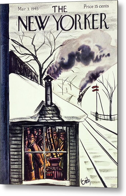 Illustration Metal Print featuring the painting New Yorker March 3 1945 by Arthur Getz