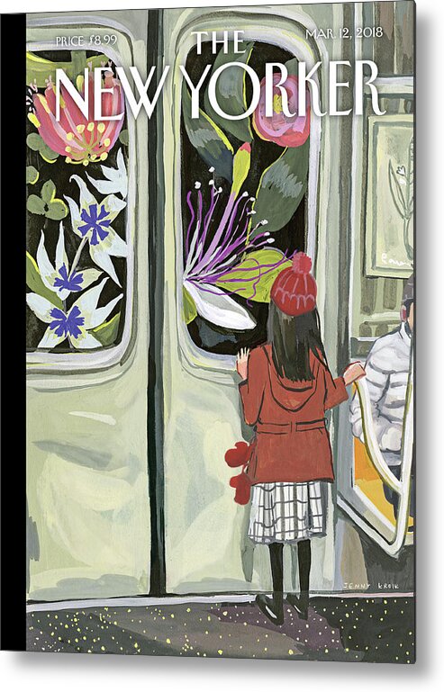 Next Stop: Spring Metal Print featuring the painting Next Stop Spring by Jenny Kroik