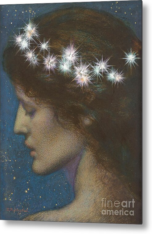 Night Metal Print featuring the painting Night by Edward Robert Hughes