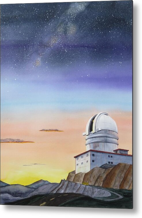 Telescope Metal Print featuring the painting Night Shift by Joseph Burger
