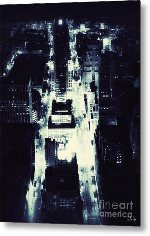New York City Skyline Metal Print featuring the photograph Blue Pill by HELGE Art Gallery