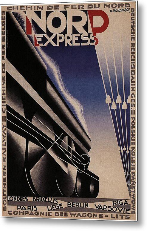 Nord Express - Steam Engine Locomotive - Vintage Deco Poster Metal Print by Studio Grafiikka - Pixels