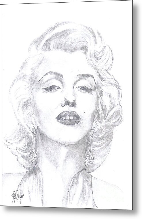 Marilyn Monroe Metal Print featuring the drawing Norma Jean by Carol Wisniewski