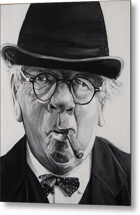 Senior Man Metal Print featuring the painting Nothing Like A Good Cigar by Jean Cormier