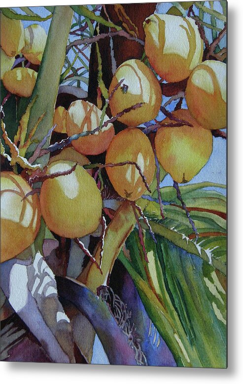 Coconuts Metal Print featuring the painting Oh Nuts by Judy Mercer