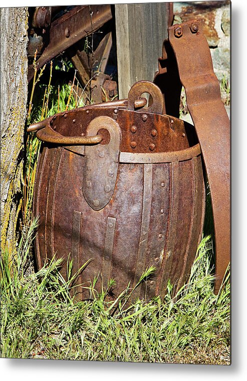 Bucket Metal Print featuring the photograph Old Ore Bucket by Phyllis Denton