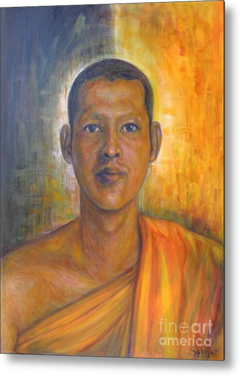 Monk Metal Print featuring the painting On The Road To A Virtue by Sukalya Chearanantana