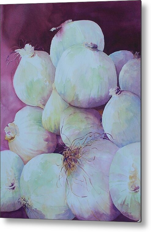 Onions Metal Print featuring the painting Onions by Celene Terry