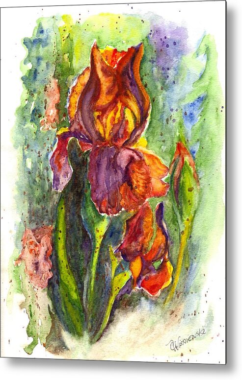 Floral Metal Print featuring the painting Orange Ice by Carol Wisniewski