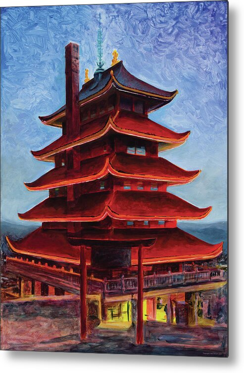 Pagoda Metal Print featuring the painting Pagoda Reading, PA by Rich Houck