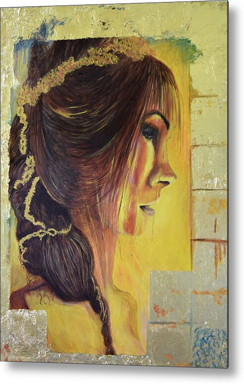 Portraits Metal Print featuring the painting Pandora by Toni Willey