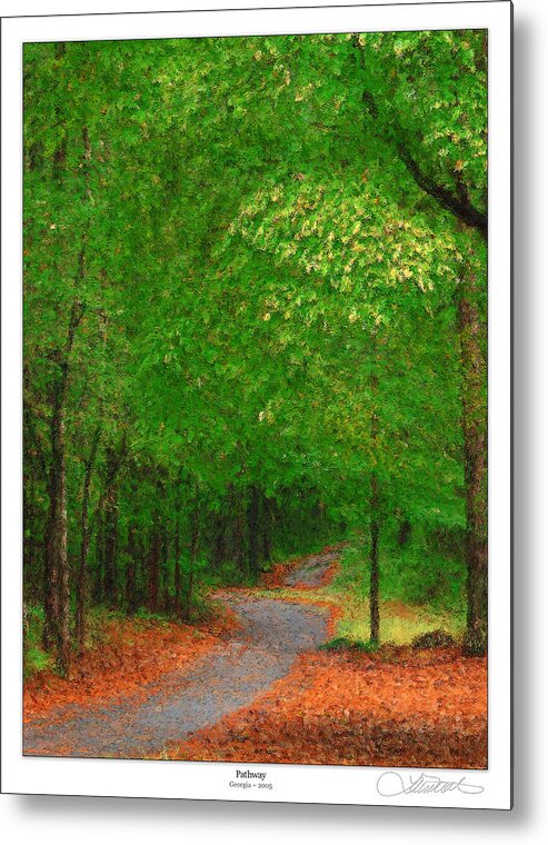 Paths Metal Print featuring the painting Path Way by Lar Matre
