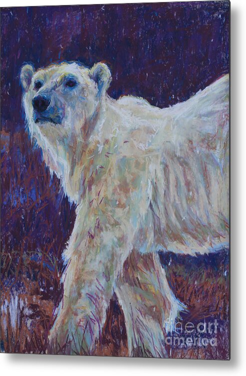Polar Bear Metal Print featuring the pastel Pb Vi by Patricia A Griffin